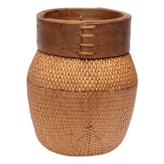 Chinese Woven River Basket, C. 1900 For Sale