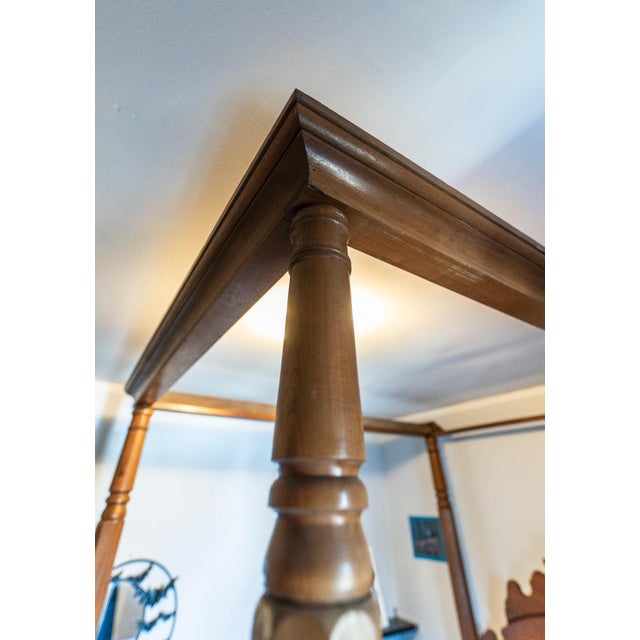 19th Century Texas Biedermeier High-Tester Bed | Galveston Origin | Solid Walnut | 170-Year Provenance | Antique Double/Full For Sale - Image 9 of 15