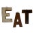 Vintage Wood Letters Sign "Eat" - 3 Pieces For Sale