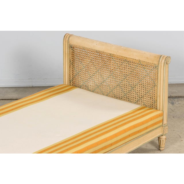 Early 20th Century French Louis XVI Style Painted Cane Daybed For Sale - Image 16 of 18