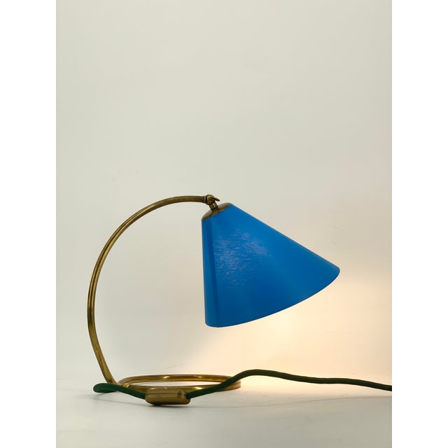 Vintage Table Lamp with Organically Shaped Brass Base, 1950s For Sale - Image 14 of 18