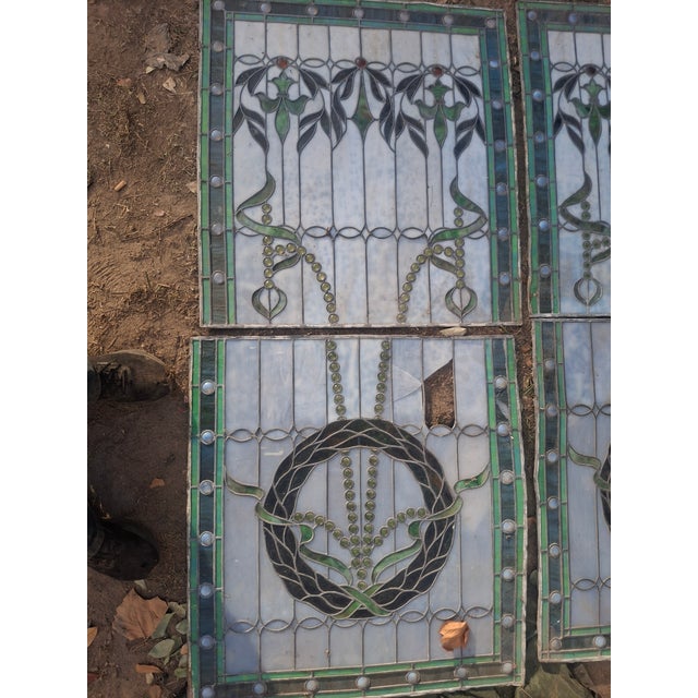 Two Sets of Art Nouveau Style Floral and Ribbon or Wreath Motifs ...