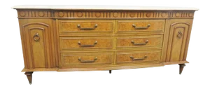 Mid Century Italian Style Travertine Top Sideboard/Dresser