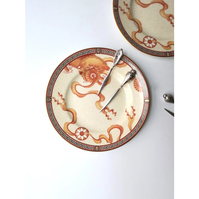 Wedgwood Dragon Foo Dog Porcelain Plates, Set of 2 For Sale - Image 10 of 12