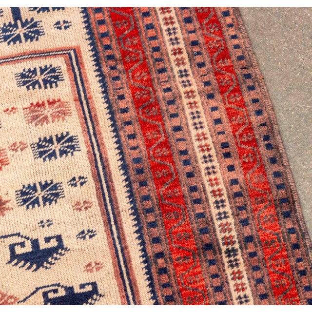 Cream Turkish Baluch Wool Rug, 5' 8" X 3' 4" For Sale - Image 8 of 9