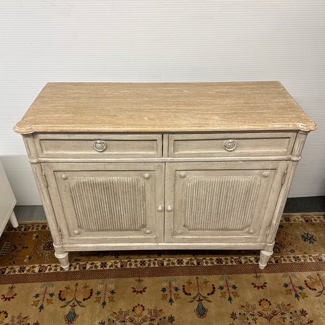 Swedish Gray Gustavian Inspired Sideboard For Sale - Image 4 of 12