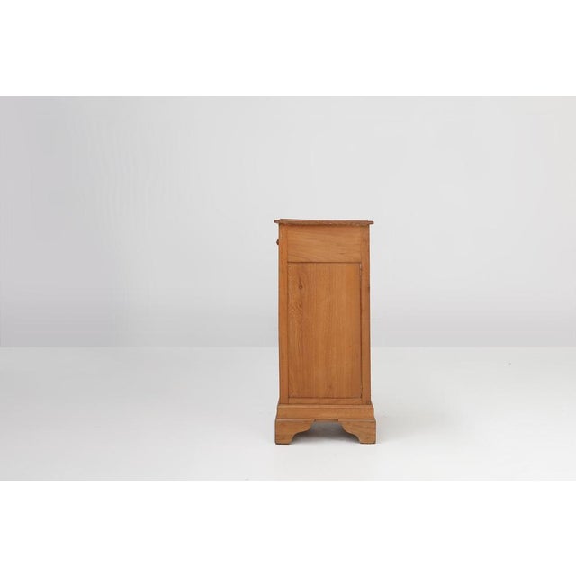 Brown Art Deco Nightstand in Pine Wood, France, 1930s For Sale - Image 8 of 11