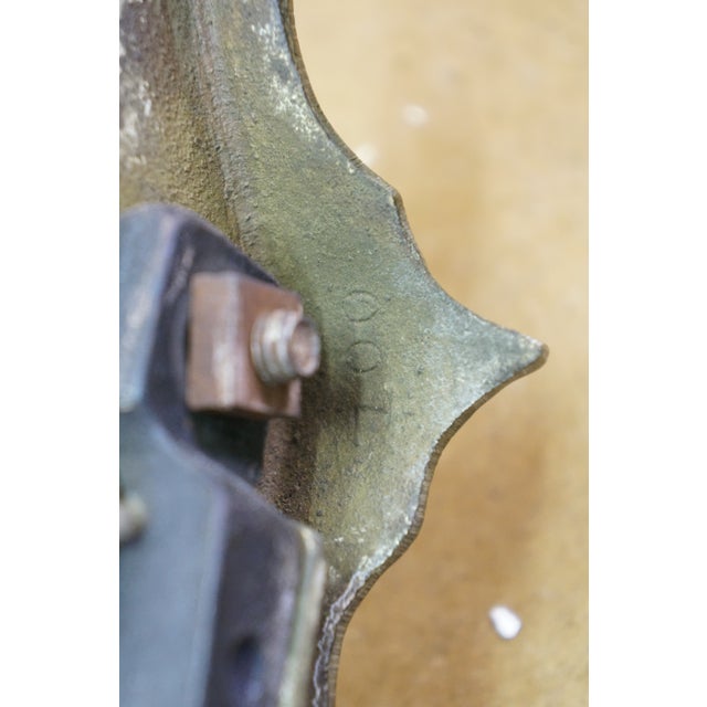 Antique Brass Cast Iron Colonial Federal Fireplace Hearthware Andiron Fire Dogs For Sale - Image 17 of 18