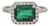 1.2ct East West Emerald Ring W Natural Diamonds in Solid 14k White Gold Em 8x6mm, Size 6.75 For Sale
