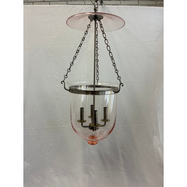 English Hudson Valley Lighting Large 4 Light “Hampton” Pink Pendant Lantern For Sale - Image 3 of 4