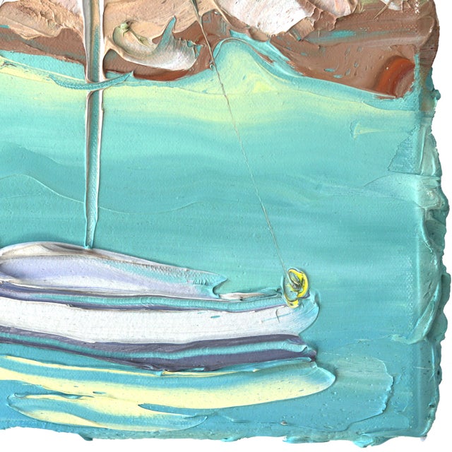 Berry's Bay Study 2 (19.6.23) - Plein Air Abstract Textured Landscape Painting by Sally West For Sale In Los Angeles - Image 6 of 9