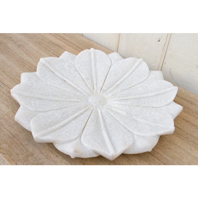 1990s Large Lotus Marble Plate For Sale - Image 5 of 7
