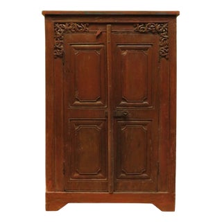 Antique Indian Larder Cabinet with Carvings, 1800s For Sale