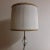 Vinage Mid-Century Floor Lamp with White Wire Frame Foot, Glassinlets and Brass Parts & Cream-Colored Fabric Screen, 1950s For Sale - Image 4 of 7