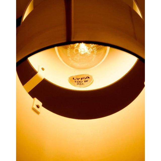 White Mid-Century Modern Danish Multi Lite Brass Pendant by Louis Weisdorf for Lyfa, 1960s For Sale - Image 8 of 9