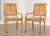 High Quality Pair of Beech Wood Framed Armchairs, Pierced Carved Backs, Ebony Inlay Claw Feet, Custom Upholstered Seats