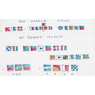 1970s Robert Herrmann Bar Harbor Maine Nautical Flag Design For Sale