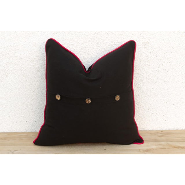 1960s Tamas Black Dotted Ahir Handloom Pillow For Sale - Image 5 of 6