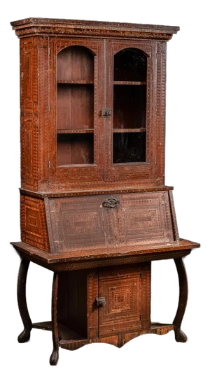 Late 19th Century Tramp Art Display Cabinet