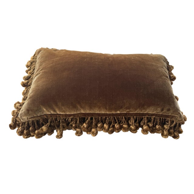 2000 - 2009 Fortuny Style Janet Yonaty Chenille Damask Down Lumbar Pillow For Sale - Image 5 of 5
