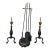 Vintage Federal Style Fireplace Andirons & 4 Pc Tool Set Cast Iron Brass For Sale