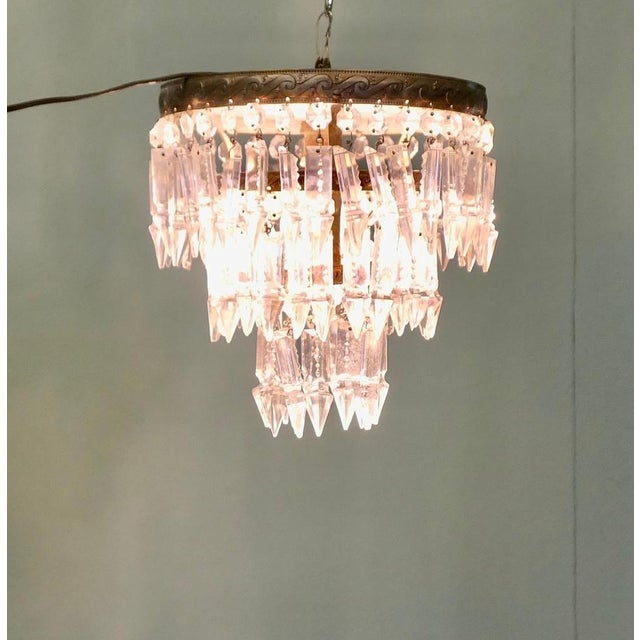 3-Tier Waterfall Chandelier, 1930s For Sale - Image 3 of 7
