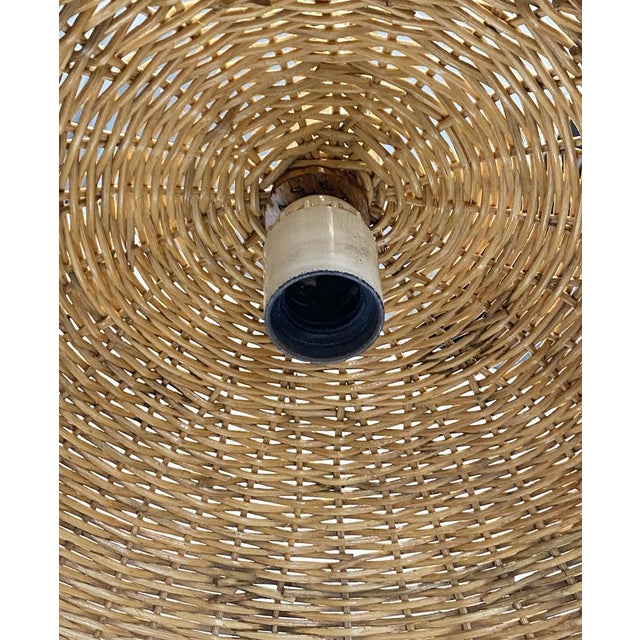 Bamboo & Wicker Chandeliers, 1970s, Set of 7 For Sale - Image 9 of 16