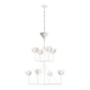 Visual Comfort Alberto Medium Two Tier Chandelier Plaster White