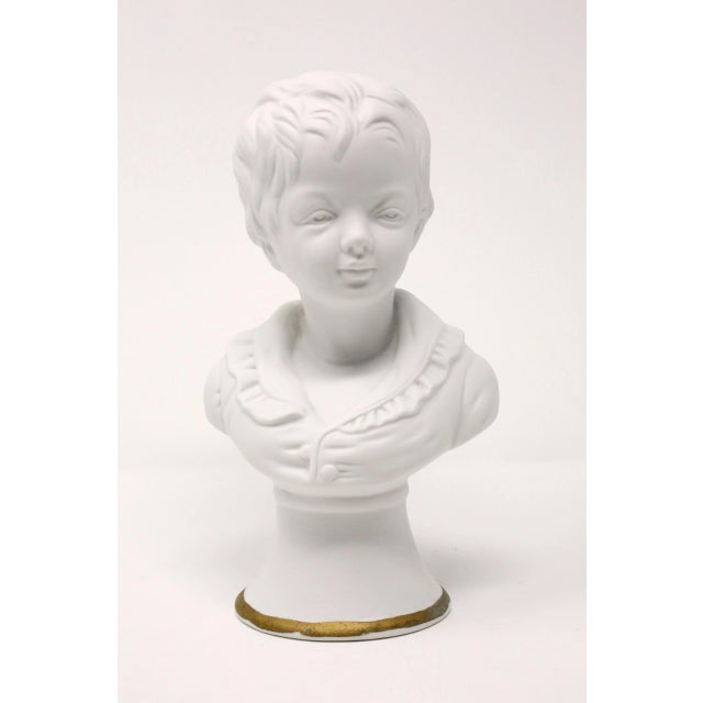 1960s Vintage Porcelain Boy Bust For Sale - Image 5 of 9