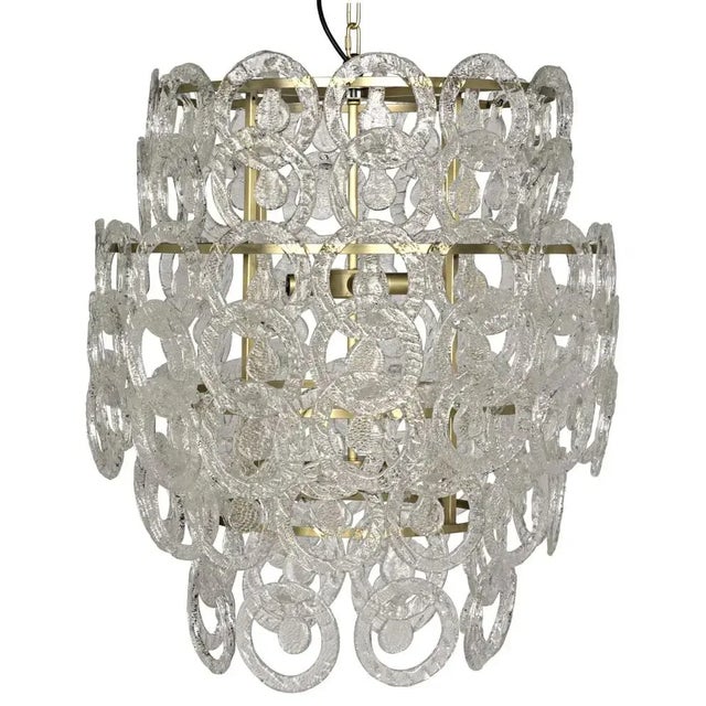 Mid-Century Modern NOIR Quebec Chandelier, Metal with Brass Finish For Sale - Image 3 of 5