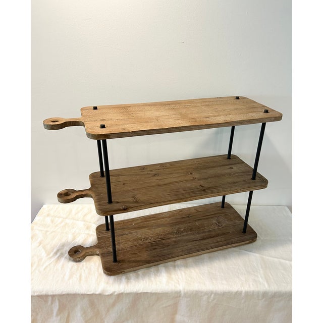 Three tier pizza board shelving shelving unit, perfect for hosting, food displays, or for storage and organization. Made...