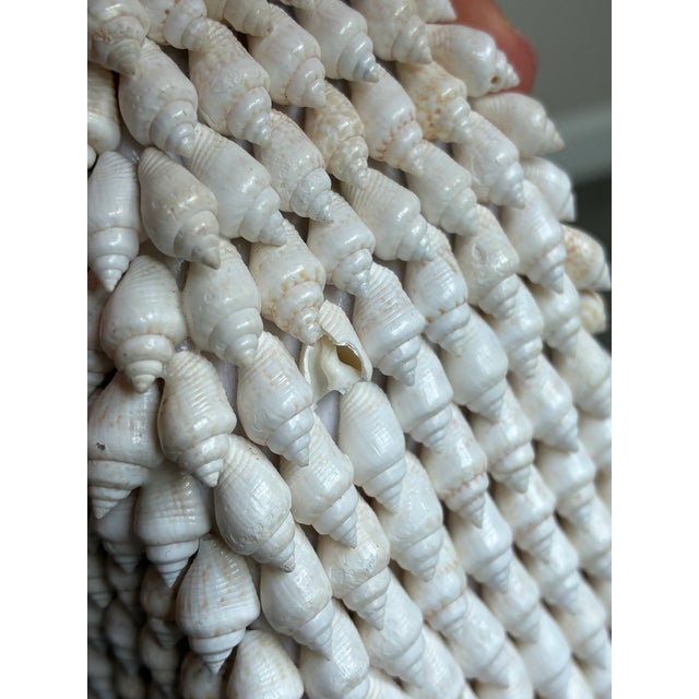 Vintage Coastal Seashell Table Lamp With Drum Shade For Sale - Image 4 of 4