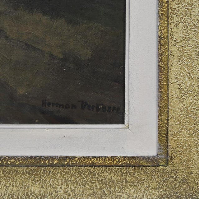 Herman Verbaere, Flemish Landscape / Village Scene, Oil on Canvas, 1950s For Sale - Image 4 of 10