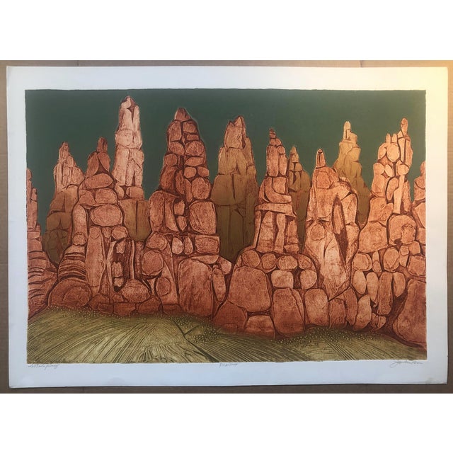 Modern 1960s John Ross Collagraph For Sale - Image 3 of 3