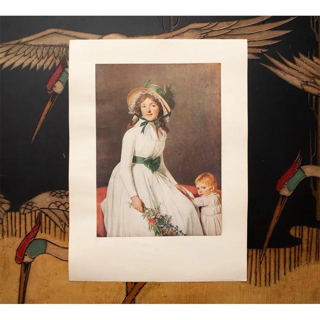 1940s Jacques-Louis David "Madame Seriziat", 1940s After First Edition Neoclassical Swiss Photogravure For Sale - Image 5 of 7