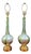 1960s Mid-Century Italian Murano Aventurine Art Glass Table Lamps With Emerald Green Trailing - a Pair For Sale