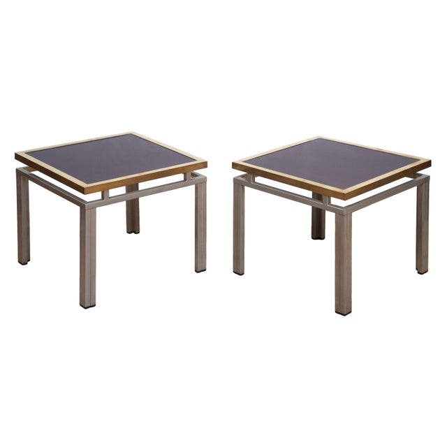 A fine pair of Modern low occasional or side tables by the celebrated French design house, Maison Jansen - each table...