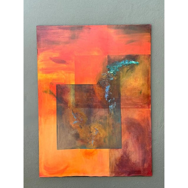 Vintage Abstract Expressionist Oil Painting on Canvas For Sale - Image 10 of 13