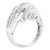 Early 21st Century 10K White Gold Round and Baguette Cut Diamond Channel Ring (3/4 Cttw, H-I Color, SI2-I1 Clarity) - Size 7 For Sale - Image 5 of 7