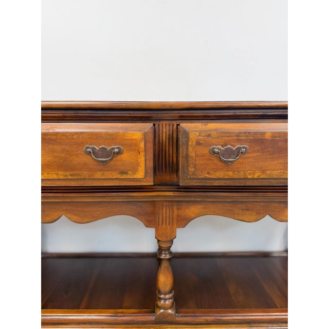 Late 20th Century Theodore Alexander Georgian Console Buffet Three Drawer Designer Storage 78" For Sale - Image 11 of 15