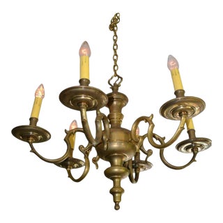 Rococo Solid Brass Chandelier For Sale