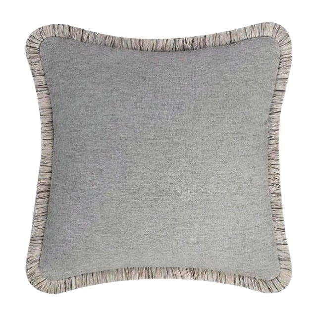 Grey Wool Artic Pillow by Lorenza Briola for Lo Decor For Sale