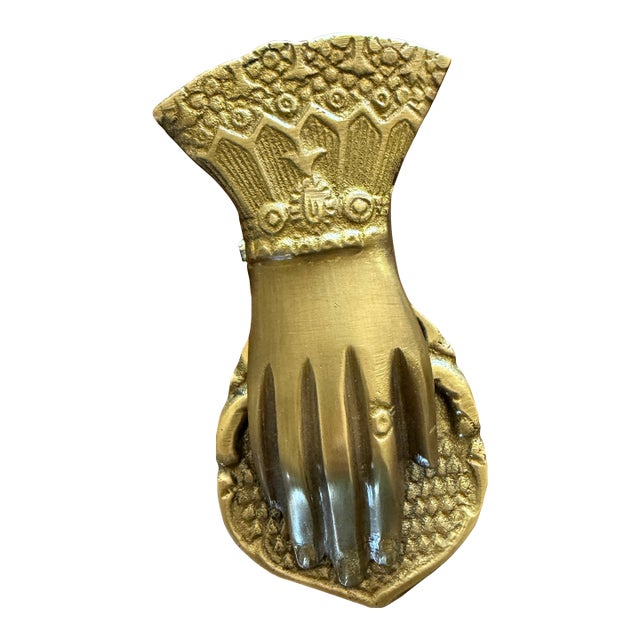 Vintage Brass Hand Wall Clip For Sale