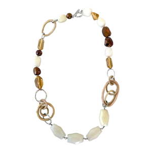 Sigrid Olsen Chunky Beaded Necklace Silver Toggle Clasp
