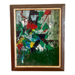 1970 Original Abstract "Shore Line", Oil on Canvas, by Lynn Wright