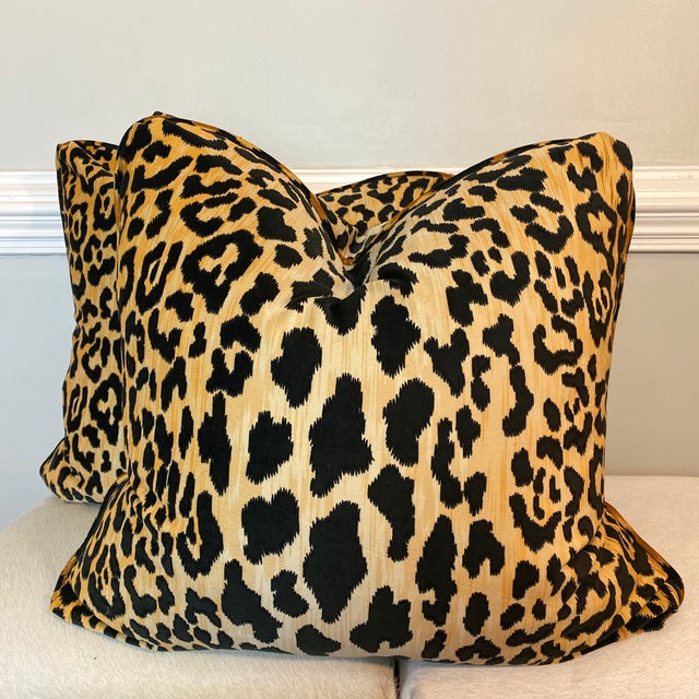 Leopard Print Velvet 22" PillowsA Pair Chairish