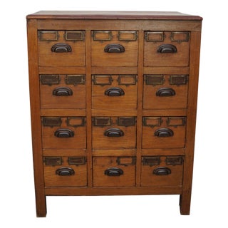 Vintage Asian Teak Apothecary Cabinet, 1930s For Sale