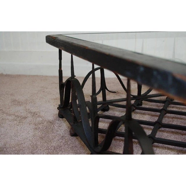 Antique Mission Arts & Crafts Samuel Yellin Style Wrought Iron Coffee Table For Sale - Image 11 of 12
