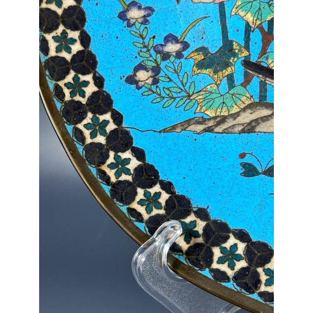 Metal Japanese Meiji Bronze Cloisonné Charger, 1890s For Sale - Image 7 of 11