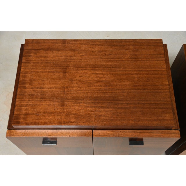 1970s Refinished Walnut Brutalist Nightstands - A Pair For Sale - Image 10 of 10